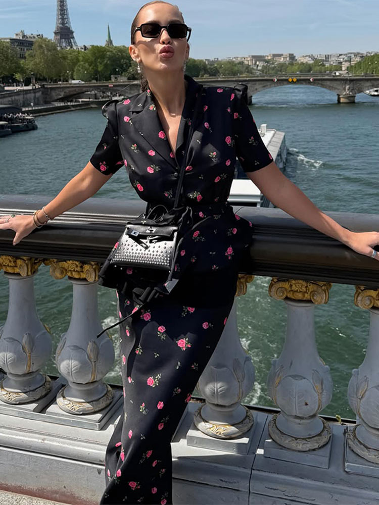 Party Games Switch - Floral Blazer Coat Skirt Sets Women
