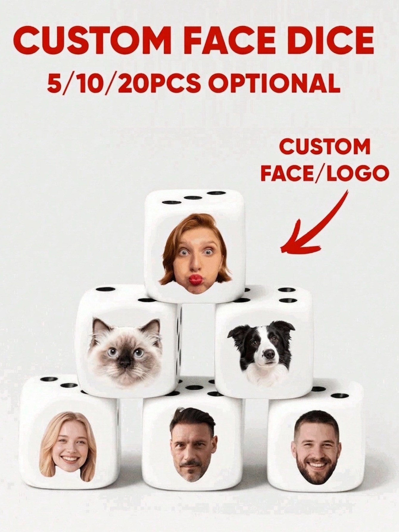 Party Games Graduation - Custom Face Dice Personalized Face Dice
