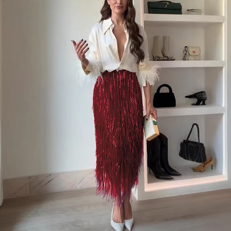 Party Games Switch - Women Casual Long Sleeve Party Skirt
