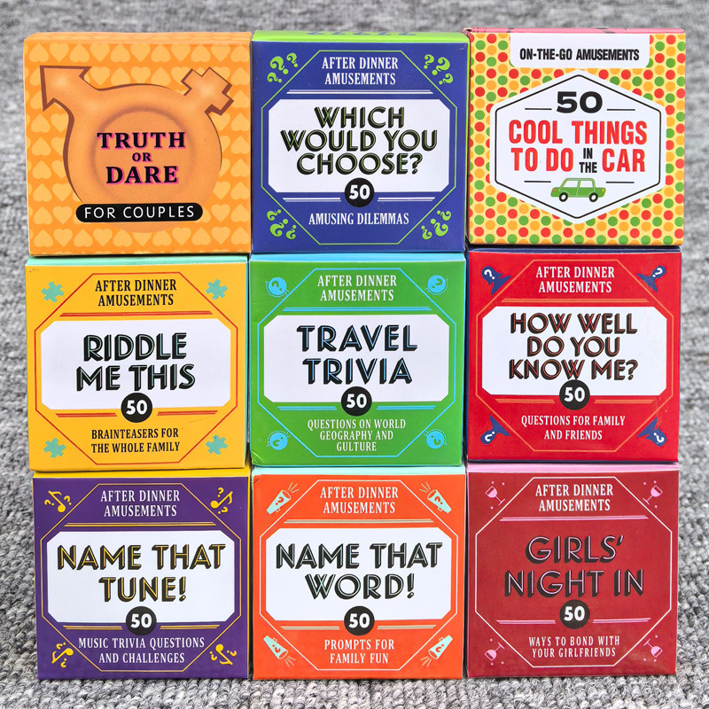 Party Games Cards - 50 Pieces After-Dinner Amusements Cards -