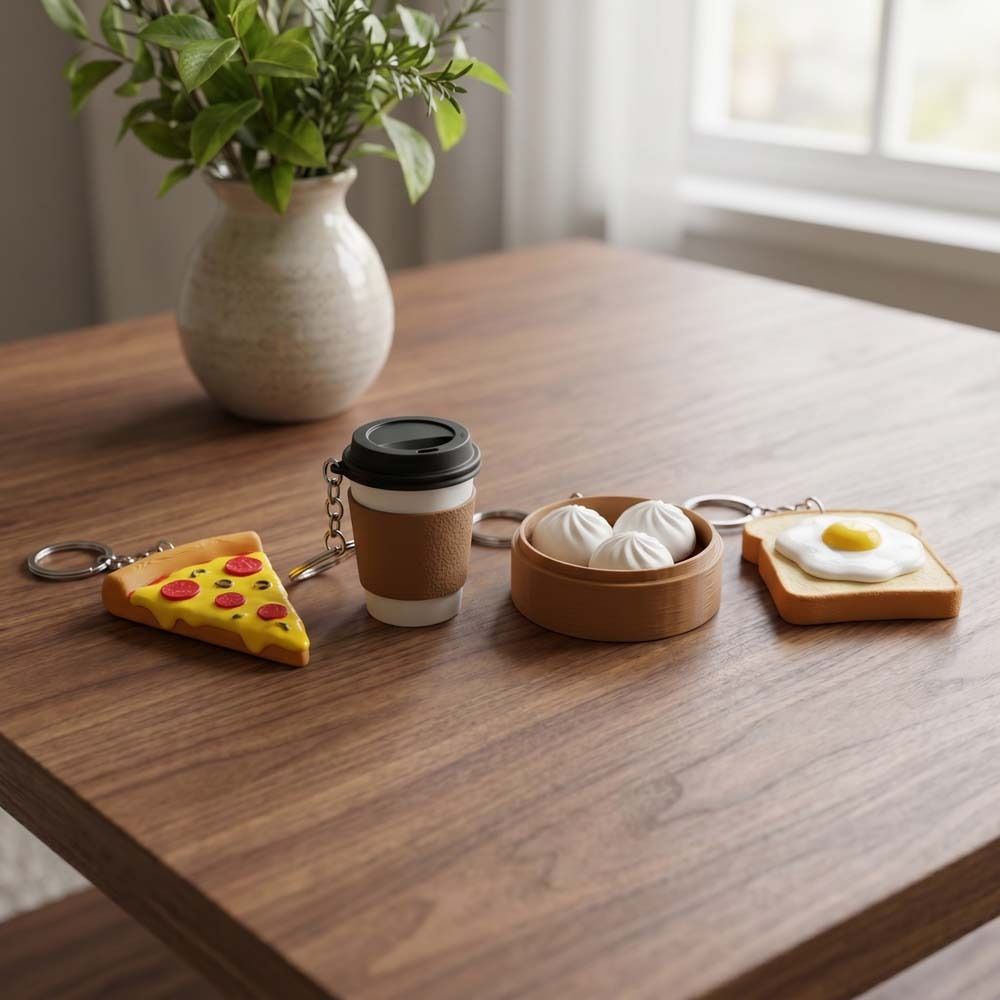 Party Games Egg - 3D Printed Foods Clicker Key Chain