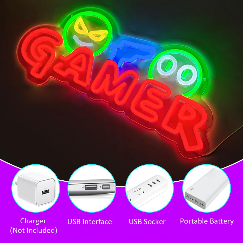 Gamer Neon Sign LED Wall Light - Party Games Graduation review and price