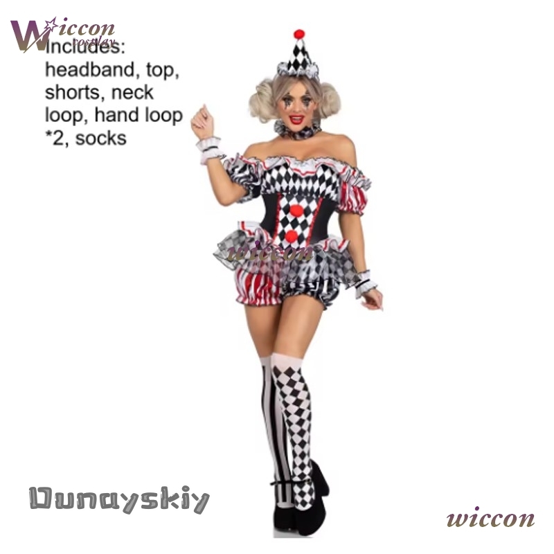 Women Clown Cosplay Costume Ci - Party Games Online review and price