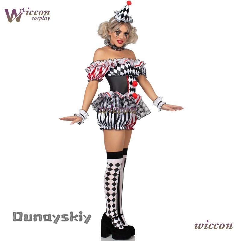 Women Clown Cosplay Costume Ci - Party Games Online review and price