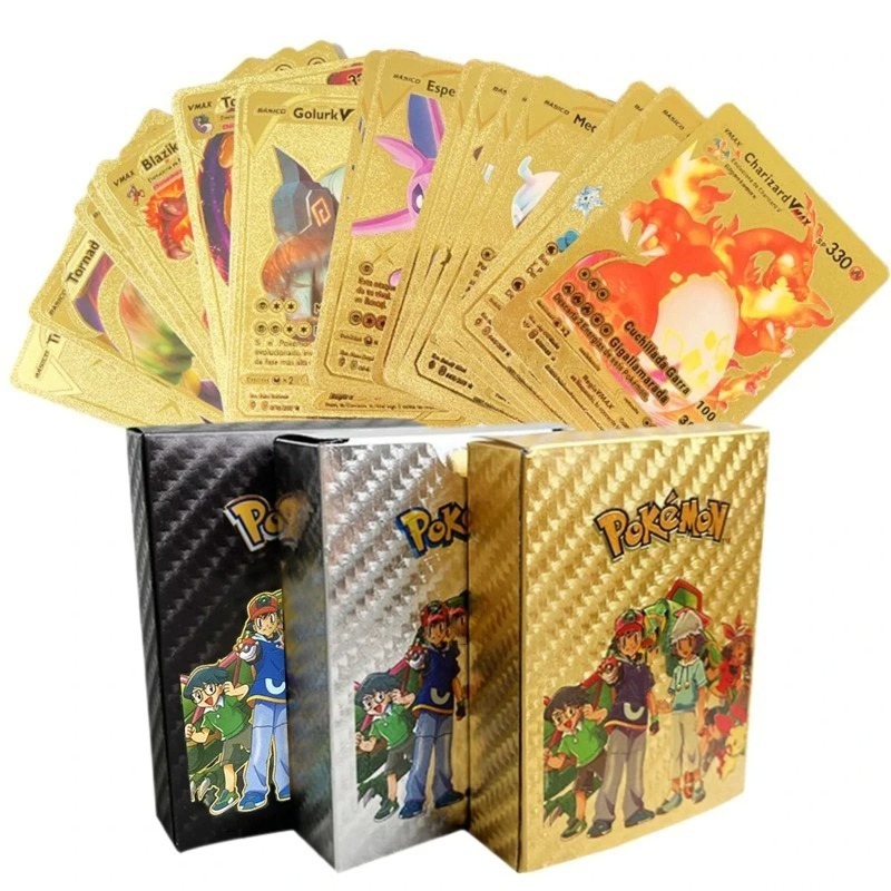 Pokémon Gold Foil Cards55PCS G - Party Games In Spanish review and price